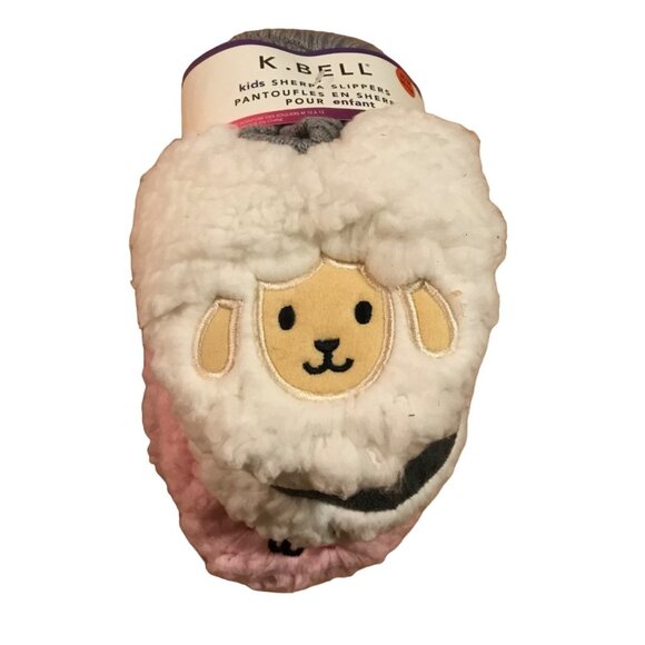 K. Bell Kids Sherpa Slippers Sheep & Bunny Design MM 10/13 Easter - Picture 4 of 6
